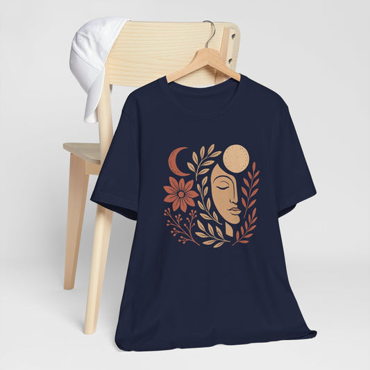 Moon Goddess Boho Graphic T-Shirt – Mystical Lunar Feminine Energy Tee