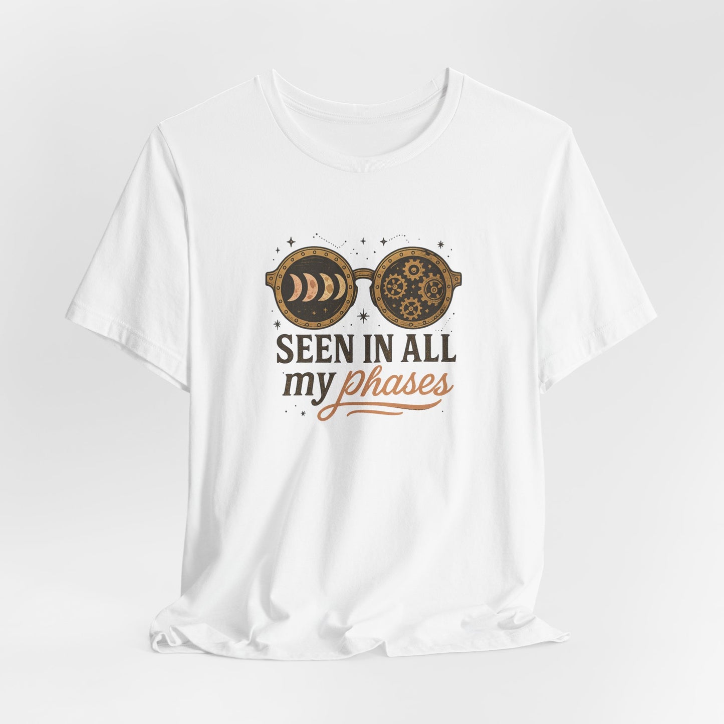 Moon Phase Steampunk Sunglasses T-Shirt – Seen in All My Phases Graphic Tee