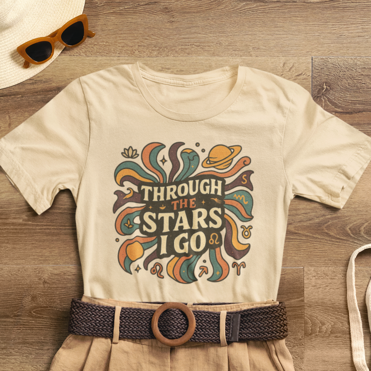 Through the Stars I Go Shirt | Retro Spacecore Tee | Cosmic Journey Top | Gentle Rebels Collection