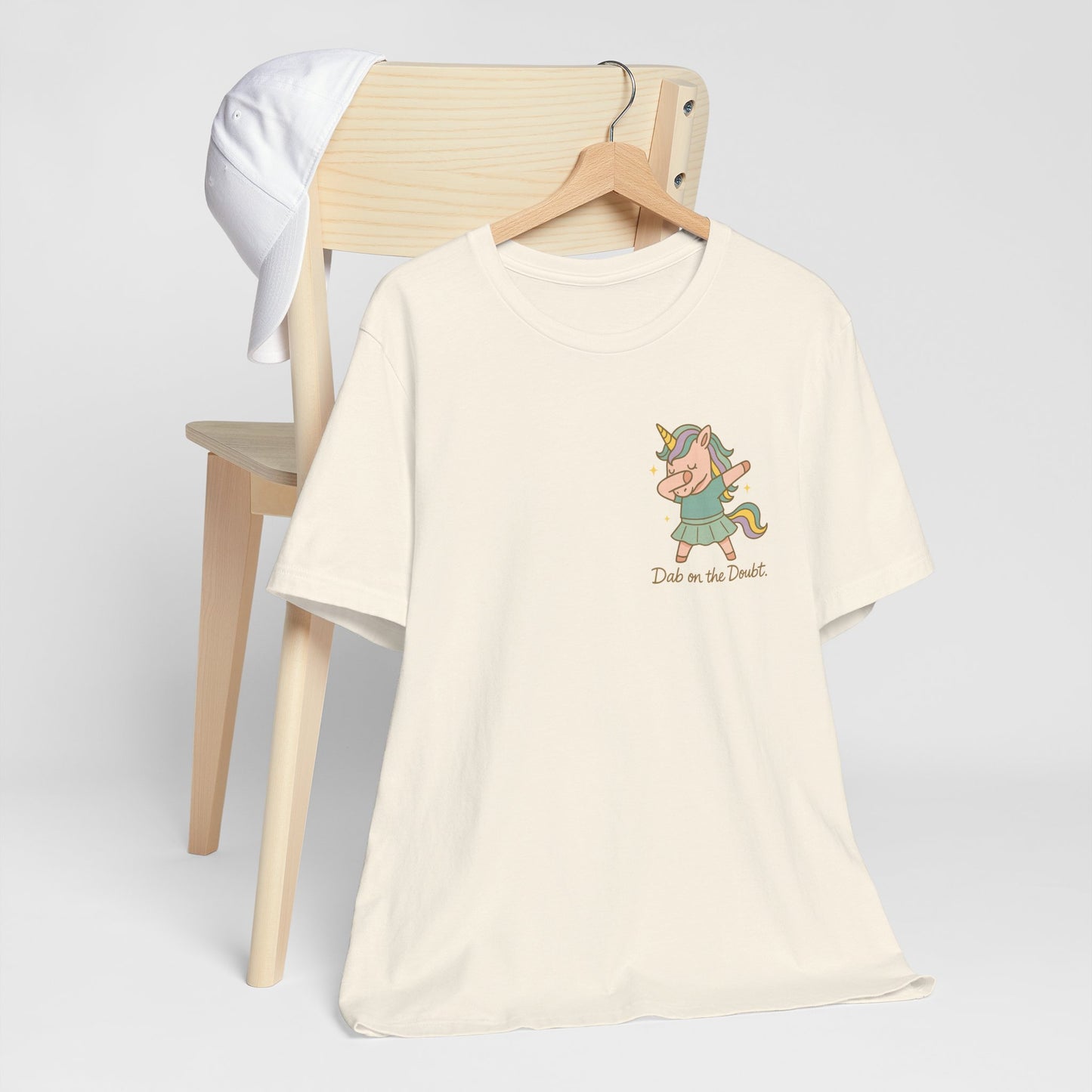 “Doubt on the Dabble” Unicorn T-Shirt – Funny Empowerment Tee for Soft Rebels