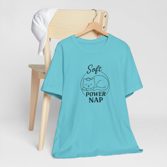 Soft Power Nap Cat Shirt – Cozy Cat Lover Tee, Cute Sleep Graphic T-Shirt