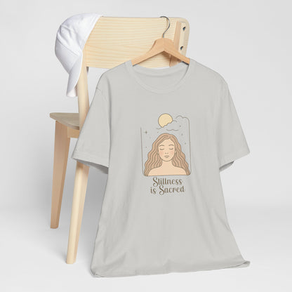 Divine Rest Tee – Stillness is Sacred Minimalist Line Art Shirt