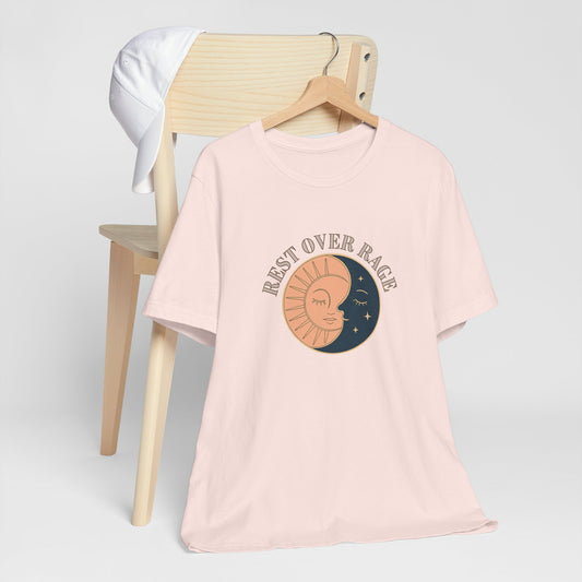 Rest Over Rage Shirt – Sun and Moon Graphic Tee, Self-Care Mindfulness T-Shirt