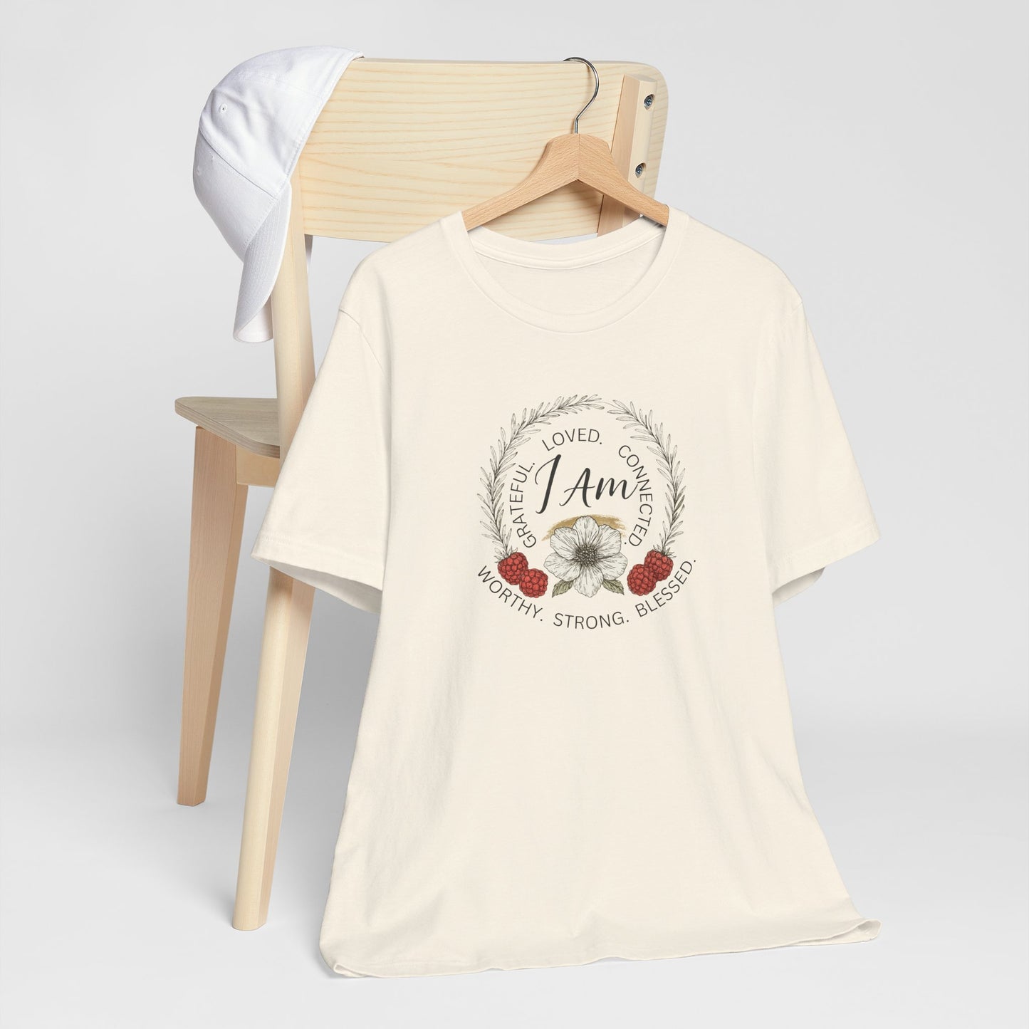 I Am Affirmation Shirt – Self Love T-Shirt, Empowerment Wreath Tee, Grateful Worthy Strong Blessed Top