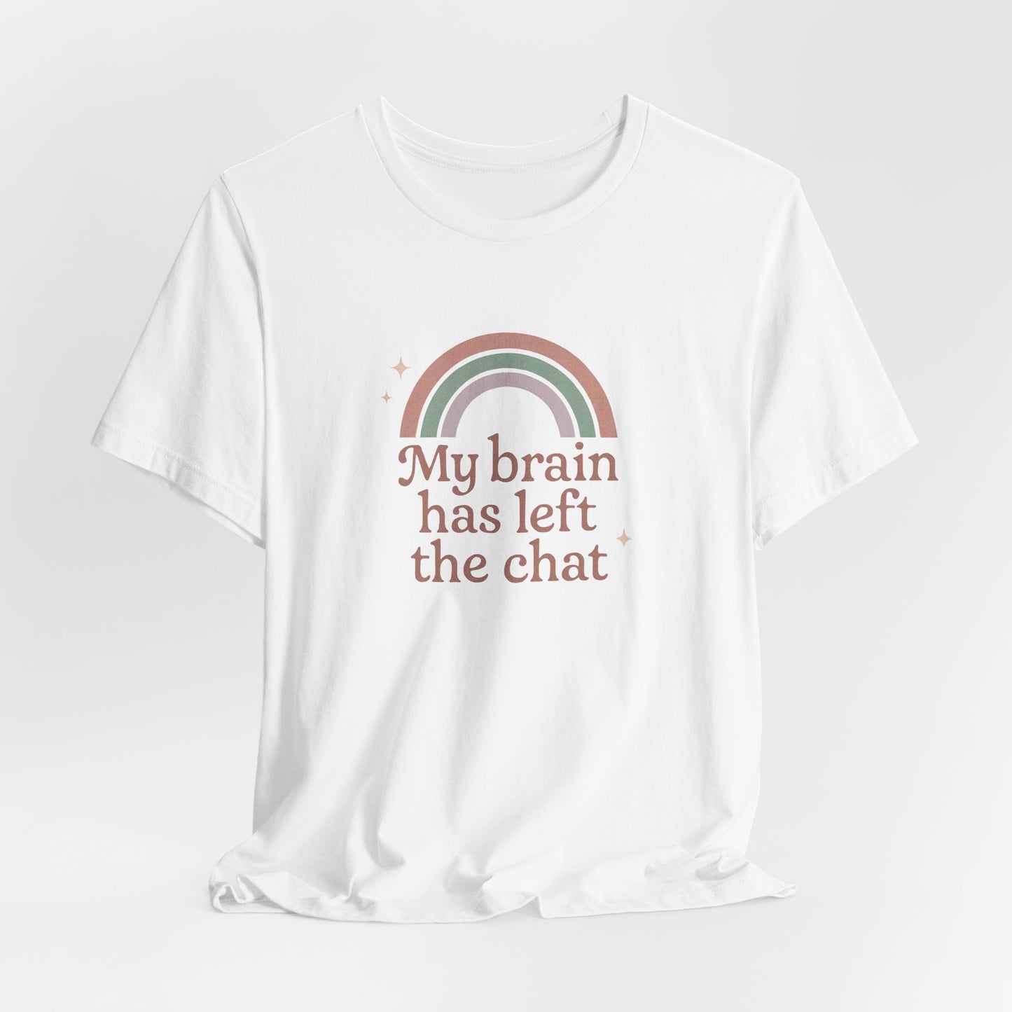 Pastel Retro “My Brain Has Left the Chat” T-Shirt – Funny Mental Health Shirt for Burnout & Brain Fog