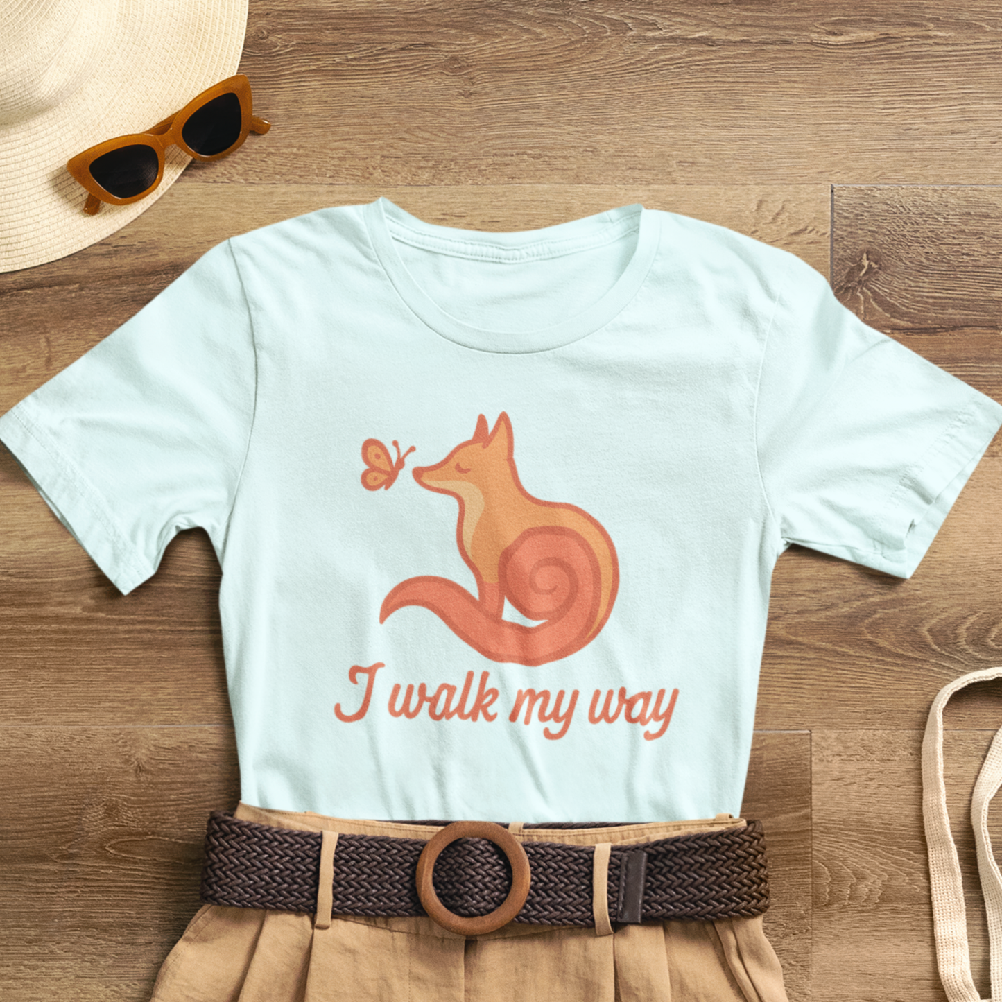 I Walk My Way Fox Shirt – Whimsical Animal Graphic Tee