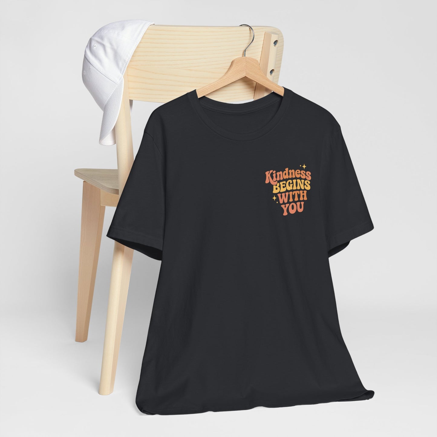 Kindness Begins With You Shirt – Positive Affirmation Tee | Mental Health & Self-Care Graphic T-Shirt (Front & Back Design)