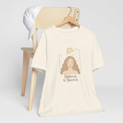 Divine Rest Tee – Stillness is Sacred Minimalist Line Art Shirt