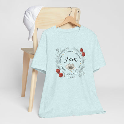 I Am Aligned & Loved – Spiritual Botanical Affirmation Tee