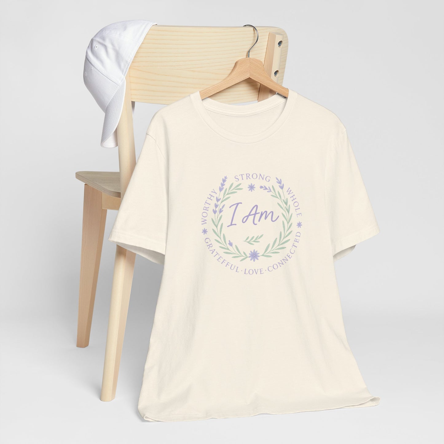 I Am Affirmation Shirt – Positive Self Worth Botanical Tee