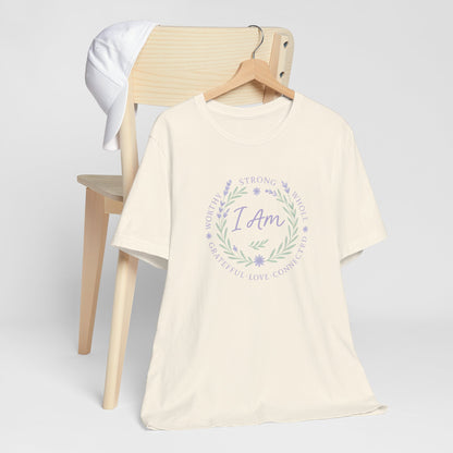 I Am Affirmation Shirt – Positive Self Worth Botanical Tee