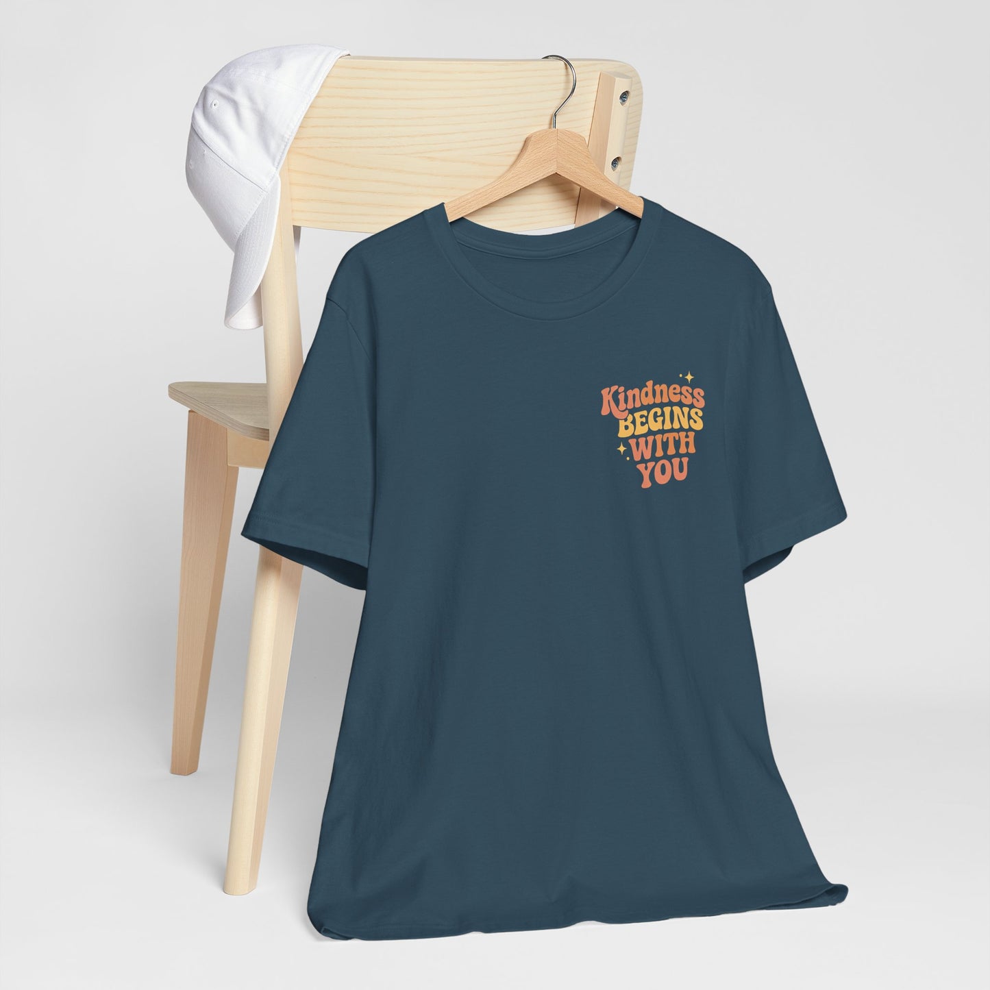 Kindness Begins With You Shirt – Positive Affirmation Tee | Mental Health & Self-Care Graphic T-Shirt (Front & Back Design)
