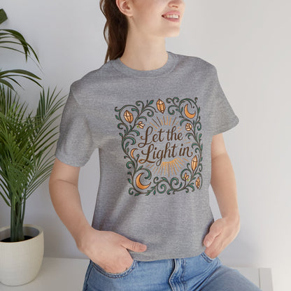 Let the Light In – Mindful Floral Quote T-Shirt