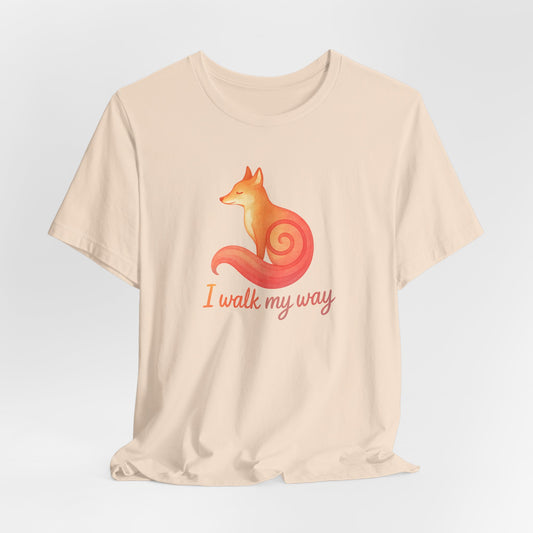 I Walk My Way Fox Shirt – Minimalist Animal Graphic Tee for Independent Spirits