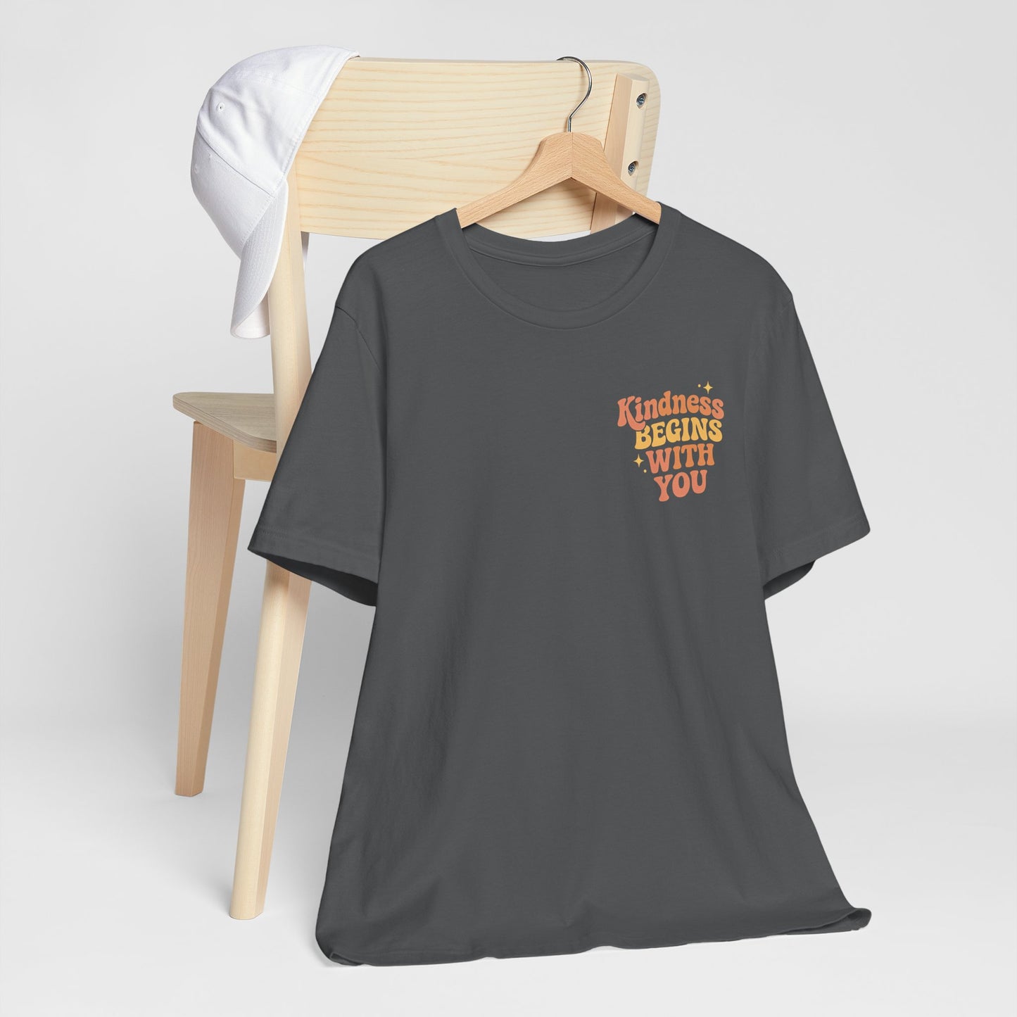 Kindness Begins With You Shirt – Positive Affirmation Tee | Mental Health & Self-Care Graphic T-Shirt (Front & Back Design)