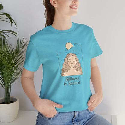 Divine Rest Tee – Stillness is Sacred Minimalist Line Art Shirt