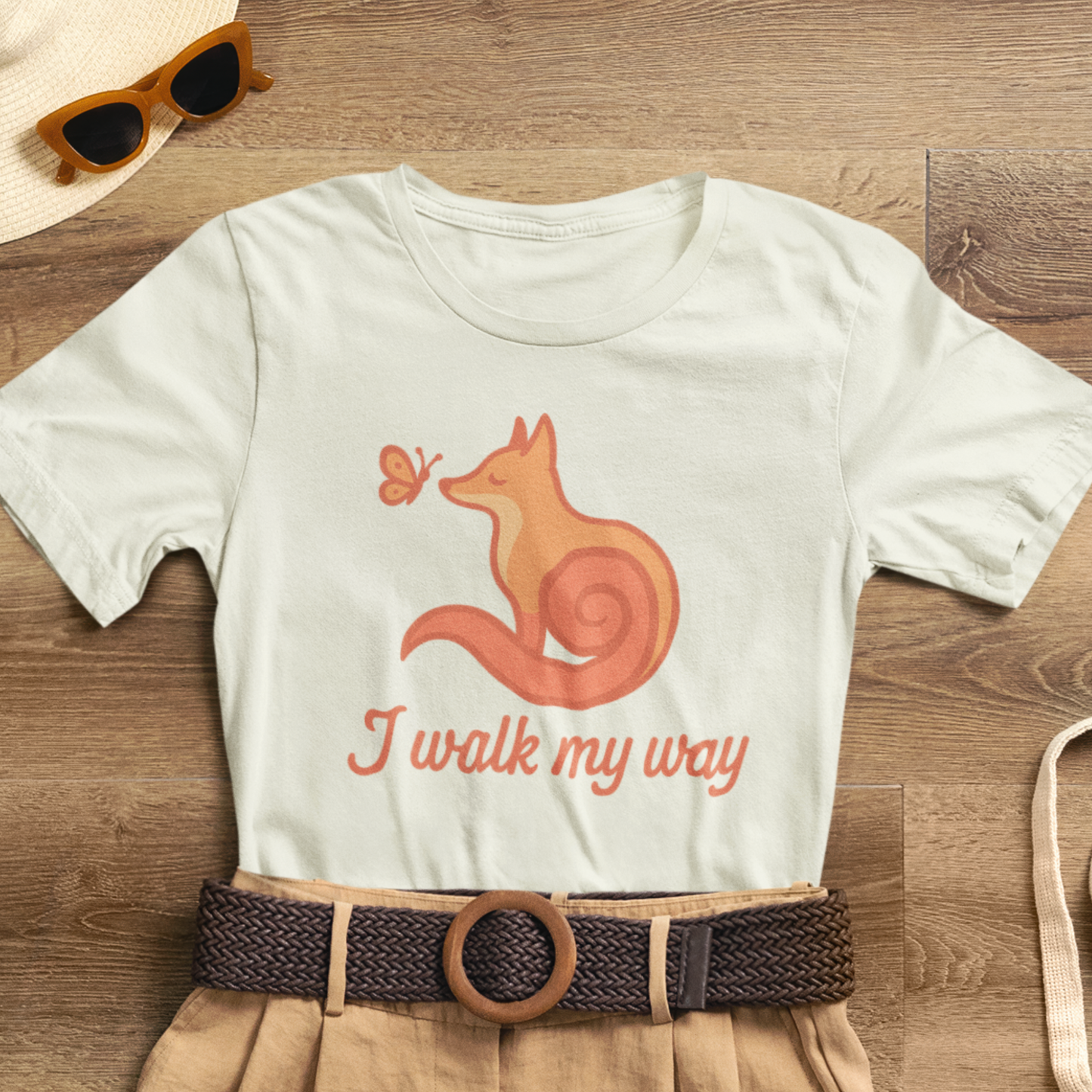 I Walk My Way Fox Shirt – Whimsical Animal Graphic Tee