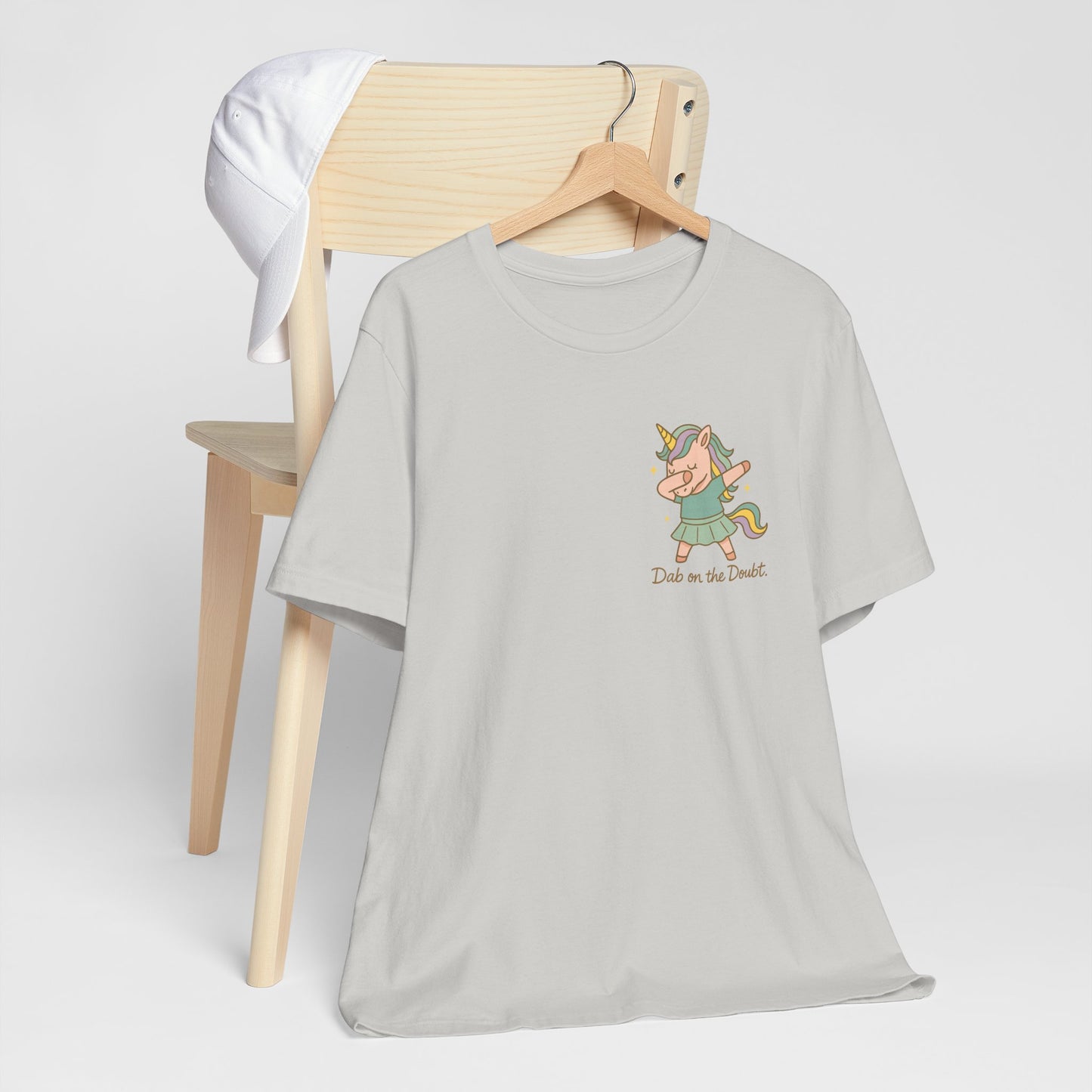 “Doubt on the Dabble” Unicorn T-Shirt – Funny Empowerment Tee for Soft Rebels