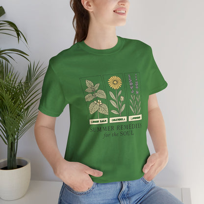 Lemon Balm, Calendula & Lavender Tee – Healing Plants Graphic Shirt