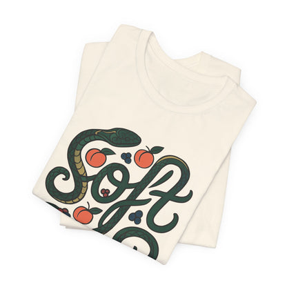 Soft Shirt | Serpent & Peach Art Tee | Self-Love and Healing Symbolic Top | Spirit Stitch Collection
