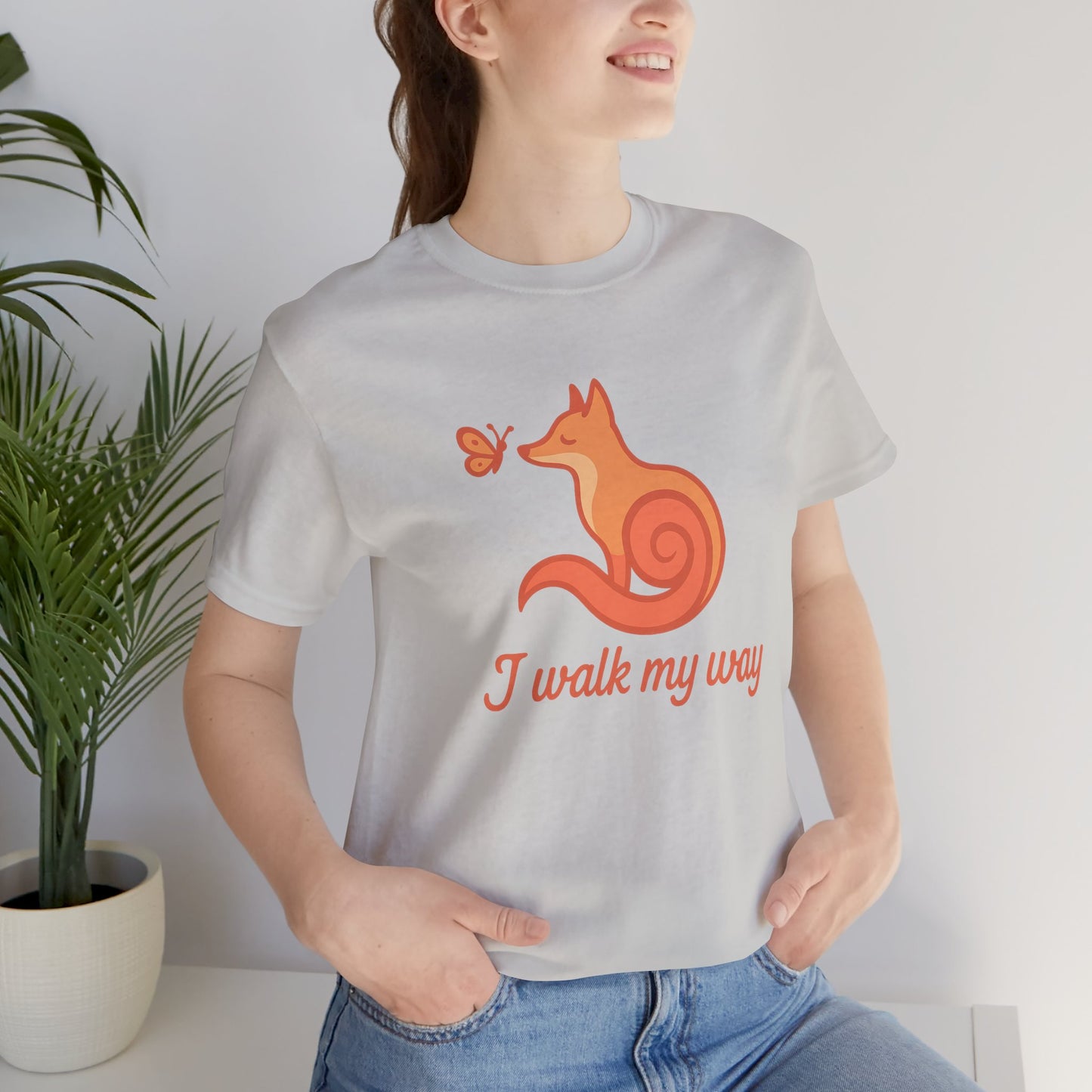 I Walk My Way Fox Shirt – Whimsical Animal Graphic Tee
