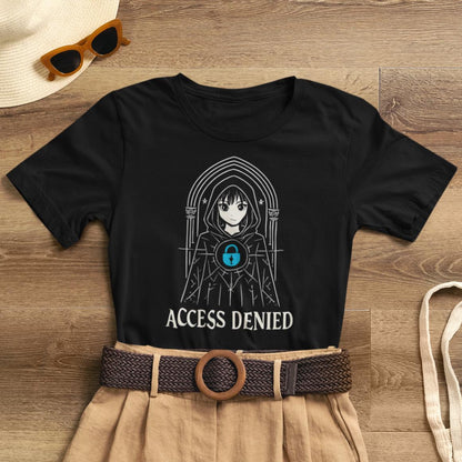 Access Denied – Goth Anime Techcore Black T-Shirt - Spirit Stitch