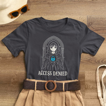 Access Denied – Goth Anime Techcore Black T-Shirt - Spirit Stitch