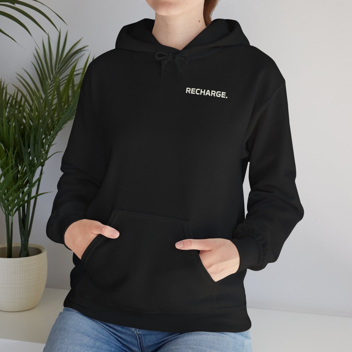 Alien Cat Hoodie — We Don't Talk. We Recharge. | Unisex Heavy Blend™ Hooded Sweatshirt - Spirit Stitch