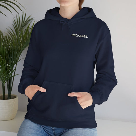 Alien Cat Hoodie — We Don't Talk. We Recharge. | Unisex Heavy Blend™ Hooded Sweatshirt - Spirit Stitch