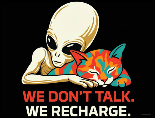 Alien Cat Wallpaper Bundle — We Don't Talk. We Recharge. - Spirit Stitch