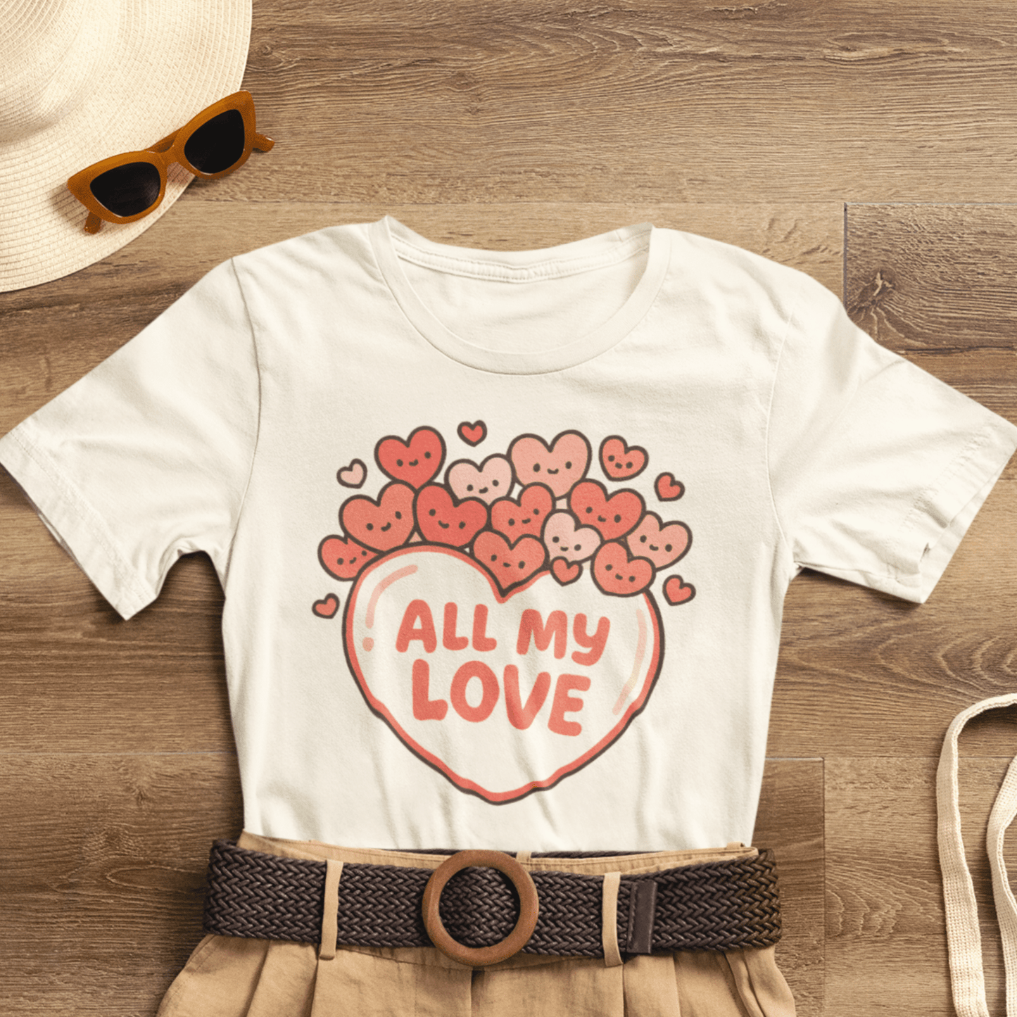All My Love Cute Heart T-Shirt – Romantic Valentine’s Day Gift Tee - Spirit Stitch