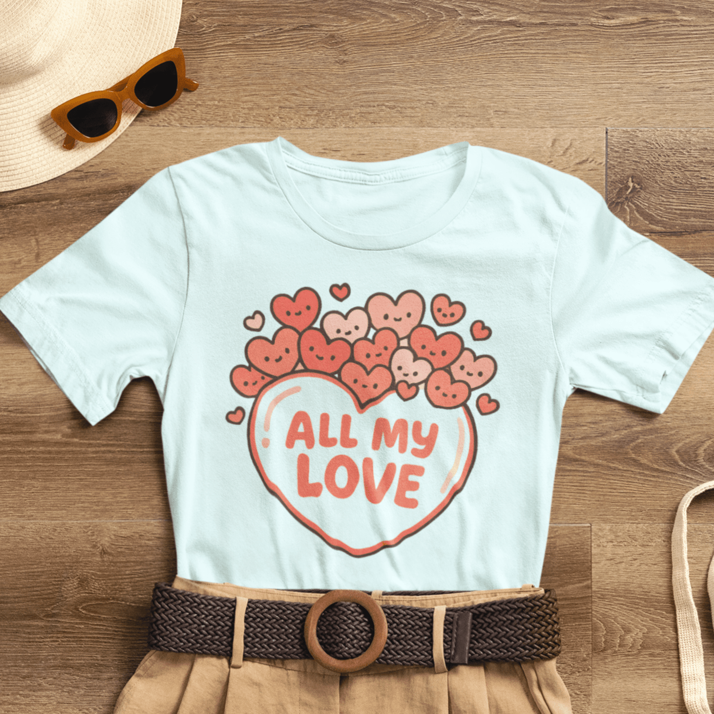 All My Love Cute Heart T-Shirt – Romantic Valentine’s Day Gift Tee - Spirit Stitch