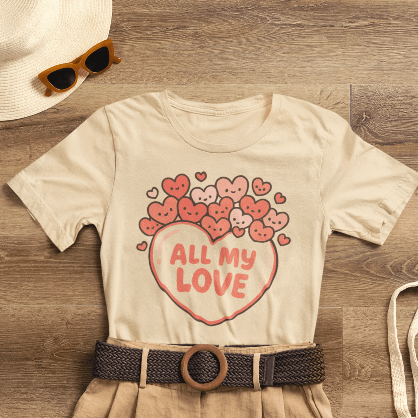 All My Love Cute Heart T-Shirt – Romantic Valentine’s Day Gift Tee - Spirit Stitch