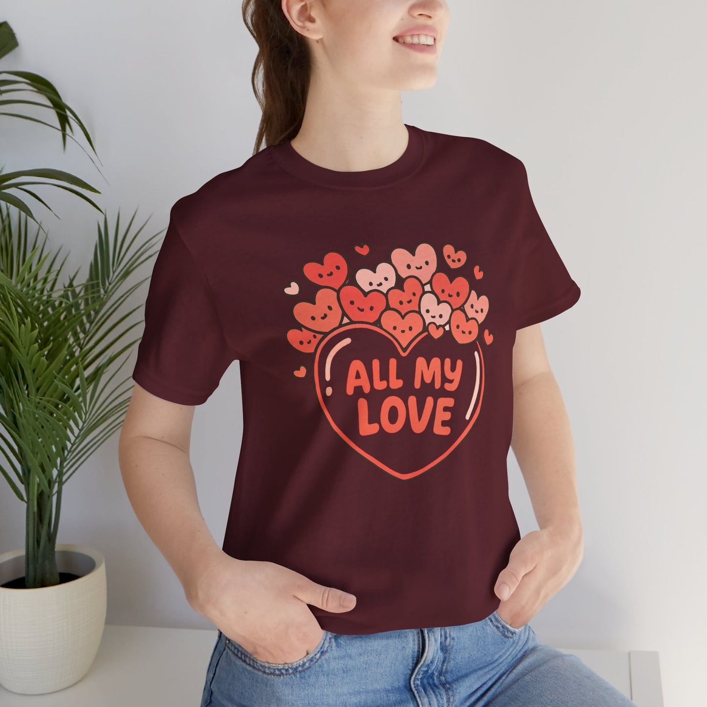 All My Love Cute Heart T-Shirt – Romantic Valentine’s Day Gift Tee - Spirit Stitch