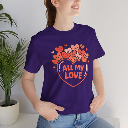 All My Love Cute Heart T-Shirt – Romantic Valentine’s Day Gift Tee - Spirit Stitch