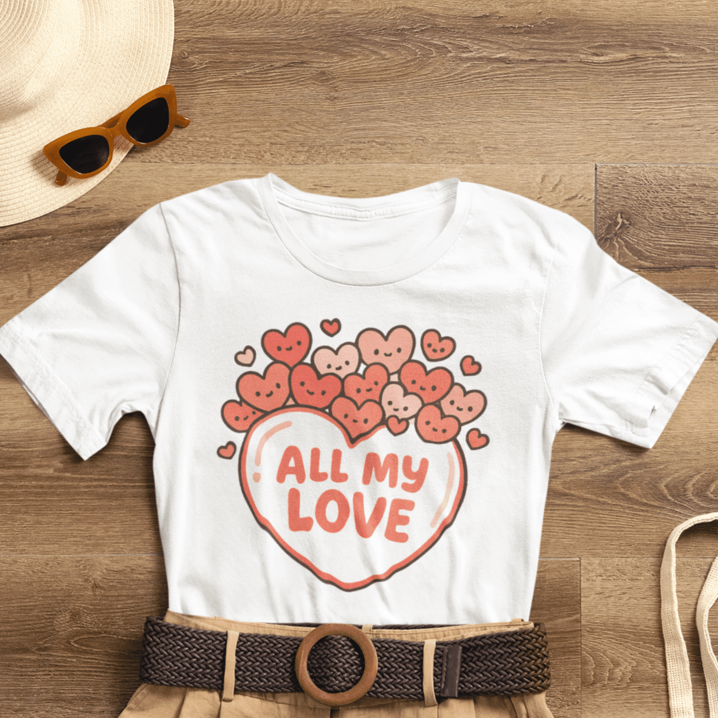 All My Love Cute Heart T-Shirt – Romantic Valentine’s Day Gift Tee - Spirit Stitch