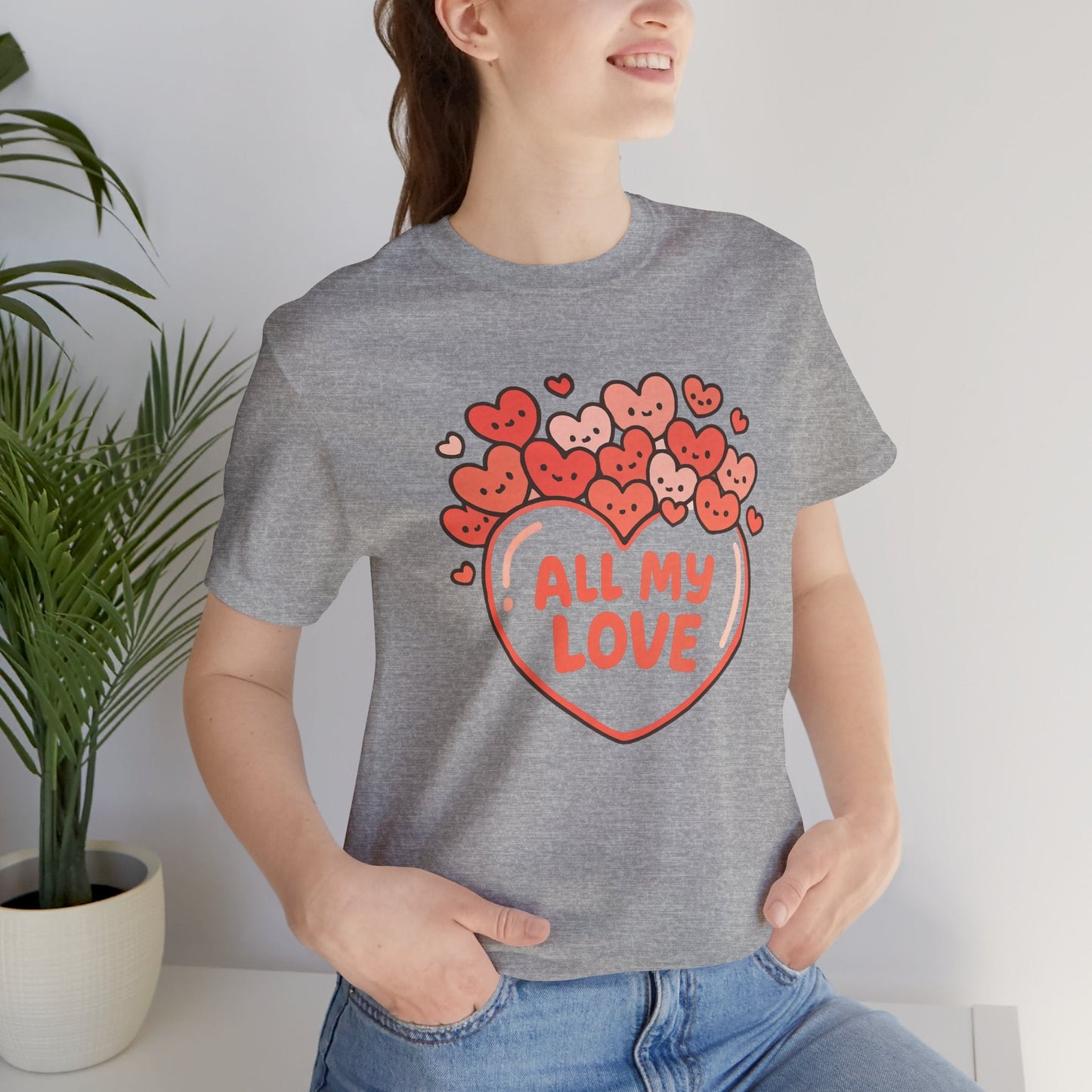 All My Love Cute Heart T-Shirt – Romantic Valentine’s Day Gift Tee - Spirit Stitch