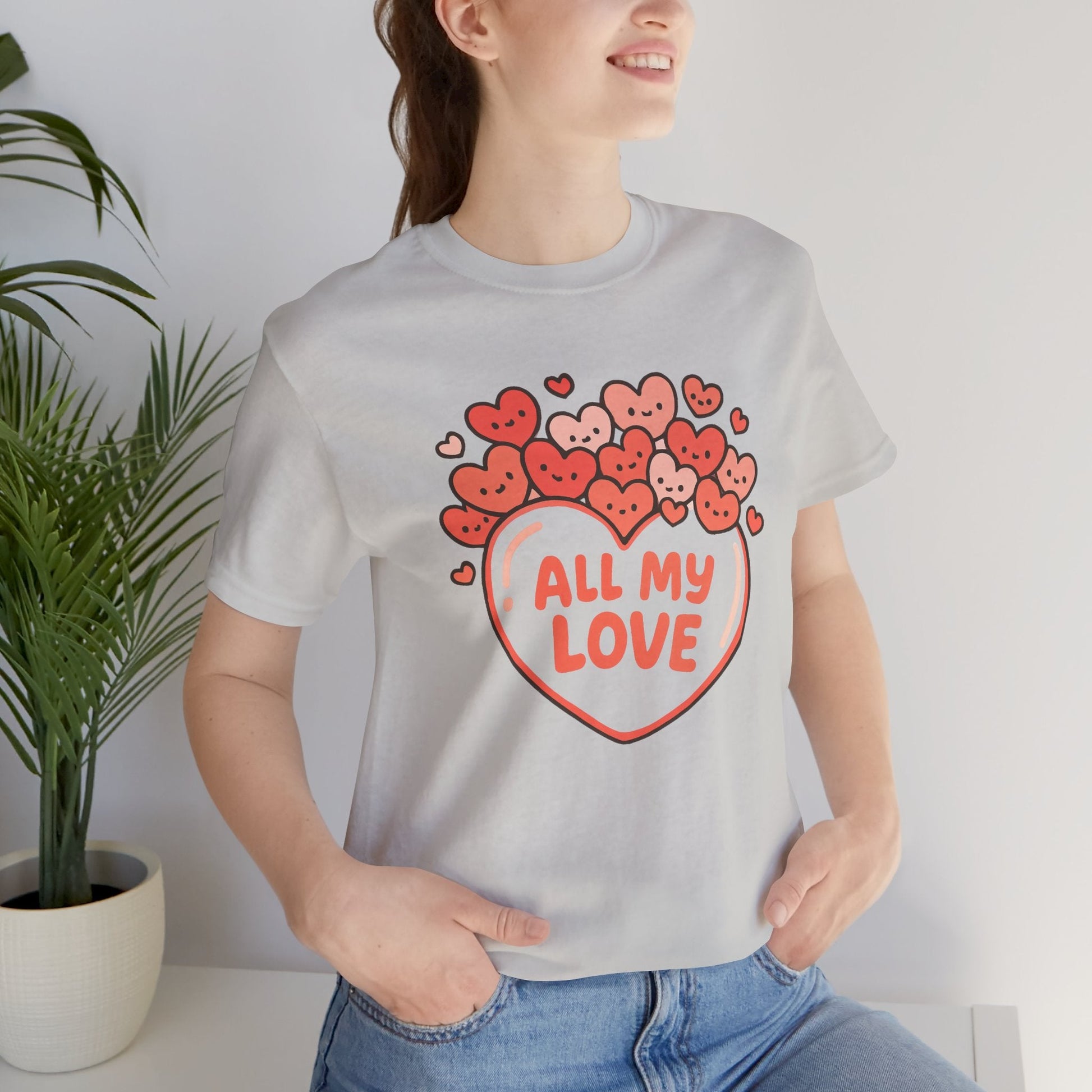 All My Love Cute Heart T-Shirt – Romantic Valentine’s Day Gift Tee - Spirit Stitch