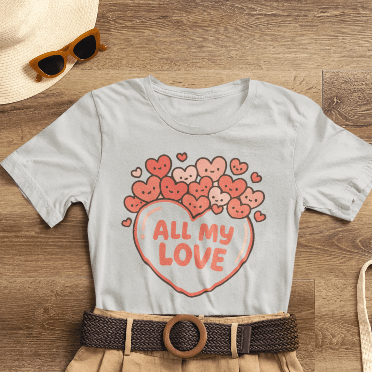 All My Love Cute Heart T-Shirt – Romantic Valentine’s Day Gift Tee - Spirit Stitch