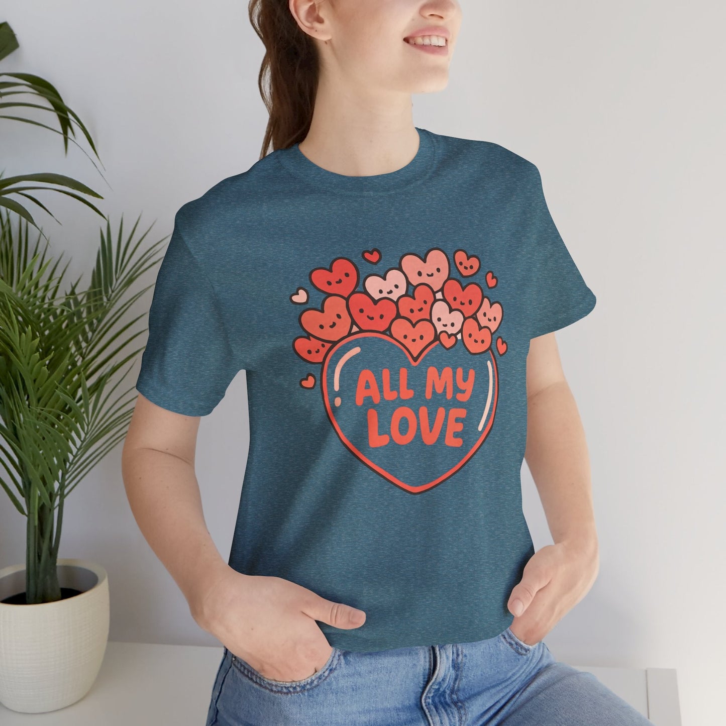 All My Love Cute Heart T-Shirt – Romantic Valentine’s Day Gift Tee - Spirit Stitch