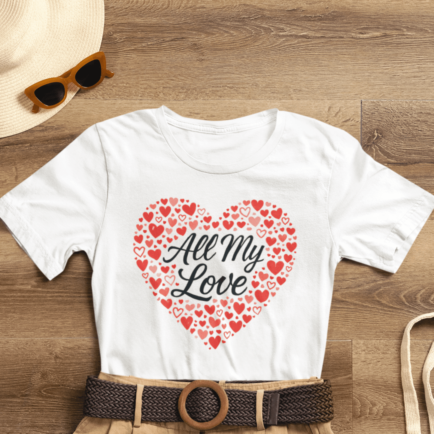 All My Love Heart Graphic Tee – Romantic Valentine’s T-Shirt - Spirit Stitch