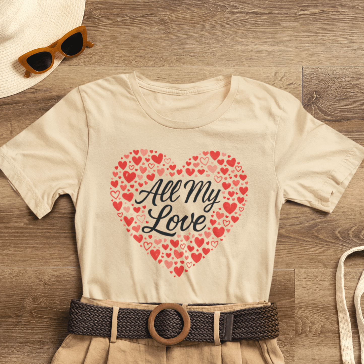 All My Love Heart Graphic Tee – Romantic Valentine’s T-Shirt - Spirit Stitch