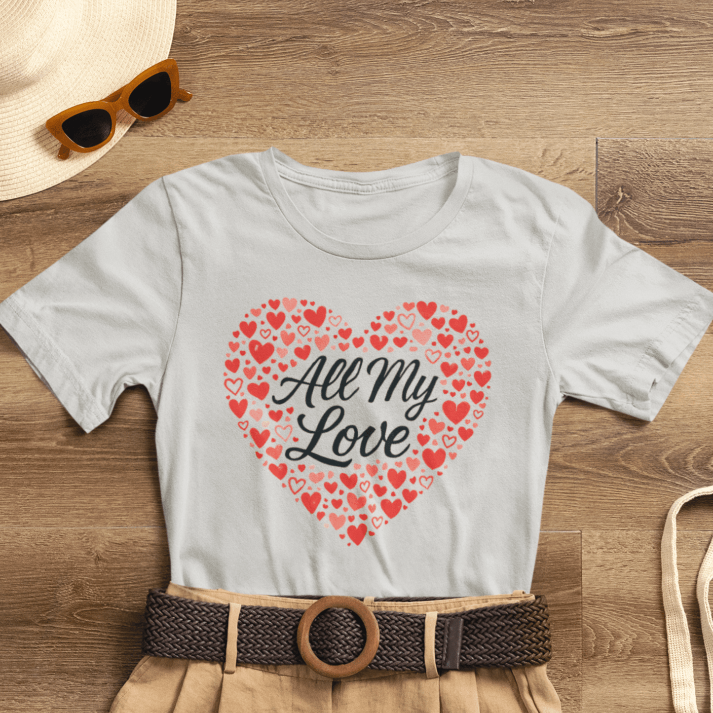 All My Love Heart Graphic Tee – Romantic Valentine’s T-Shirt - Spirit Stitch
