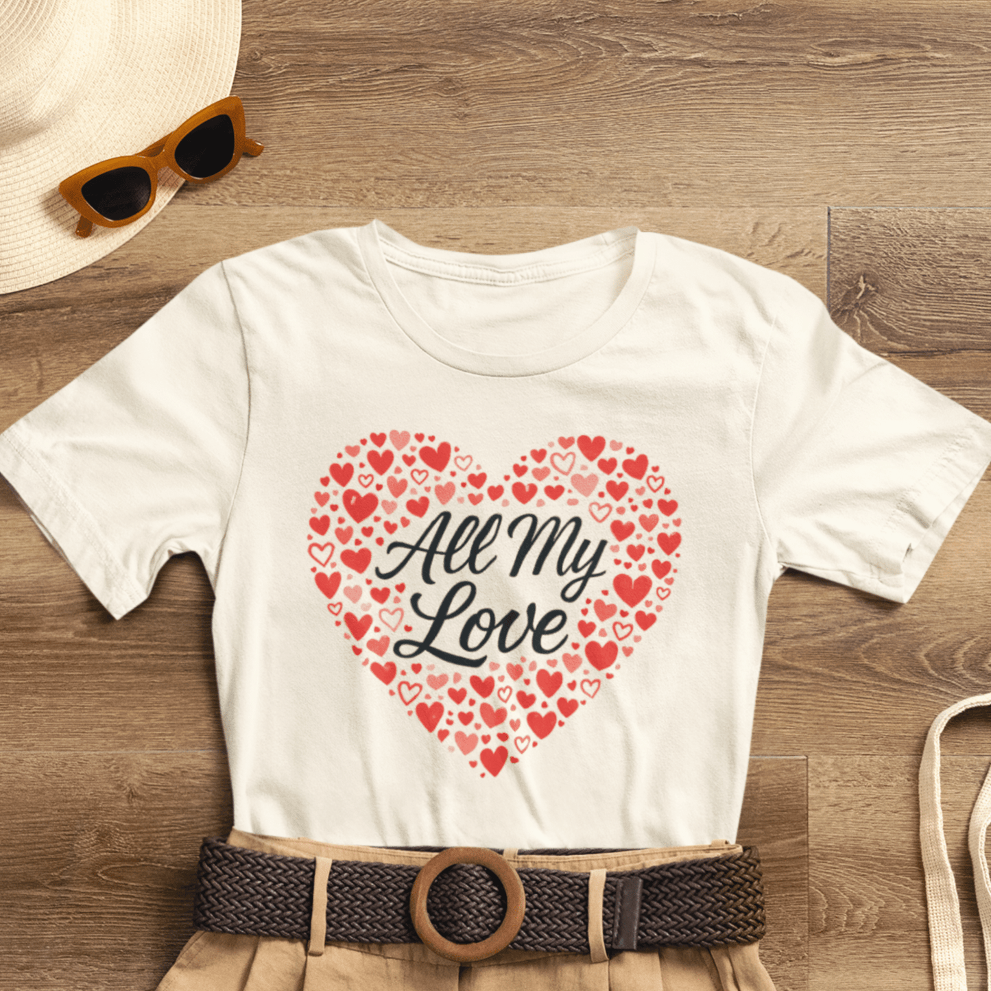 All My Love Heart Graphic Tee – Romantic Valentine’s T-Shirt - Spirit Stitch