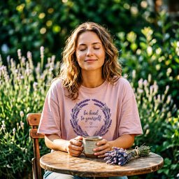 Be Kind to Yourself T-Shirt | Lavender Wreath Self - Love Tee - Spirit Stitch