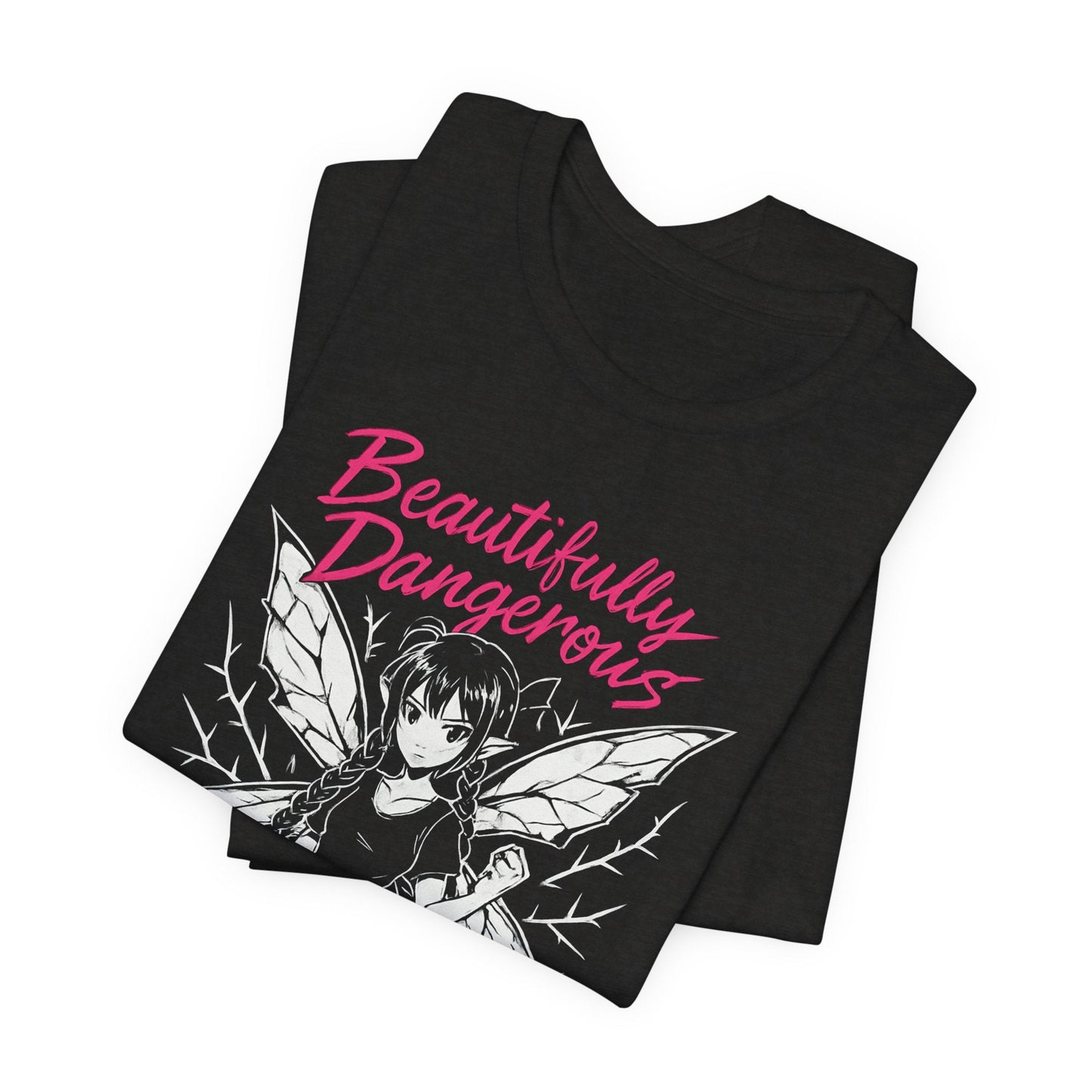 Beautifully Dangerous – Gothic Anime Fairy T-Shirt, Dark Angel Graphic Tee, Soft Rebel Aesthetic Shirt for Women - Spirit Stitch