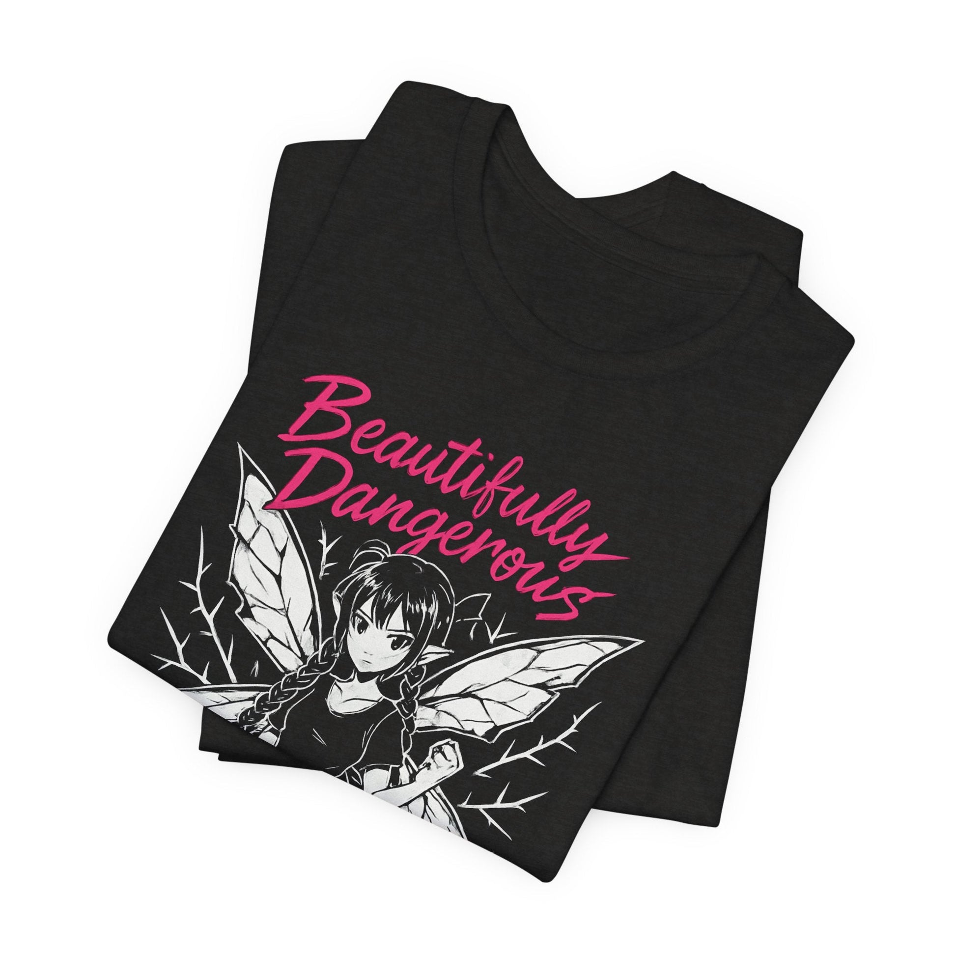 Beautifully Dangerous – Gothic Anime Fairy T-Shirt, Dark Angel Graphic Tee, Soft Rebel Aesthetic Shirt for Women - Spirit Stitch