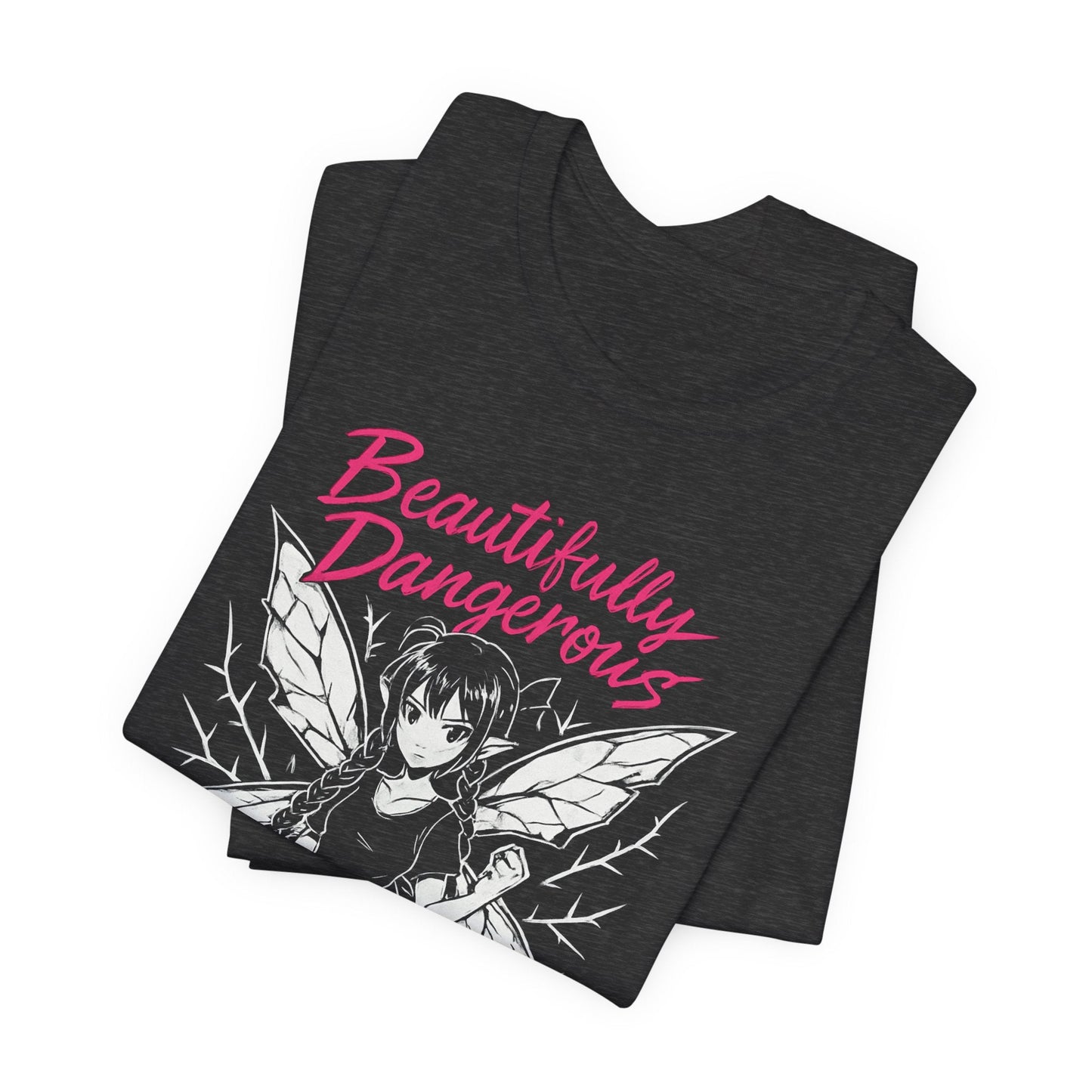 Beautifully Dangerous – Gothic Anime Fairy T-Shirt, Dark Angel Graphic Tee, Soft Rebel Aesthetic Shirt for Women - Spirit Stitch