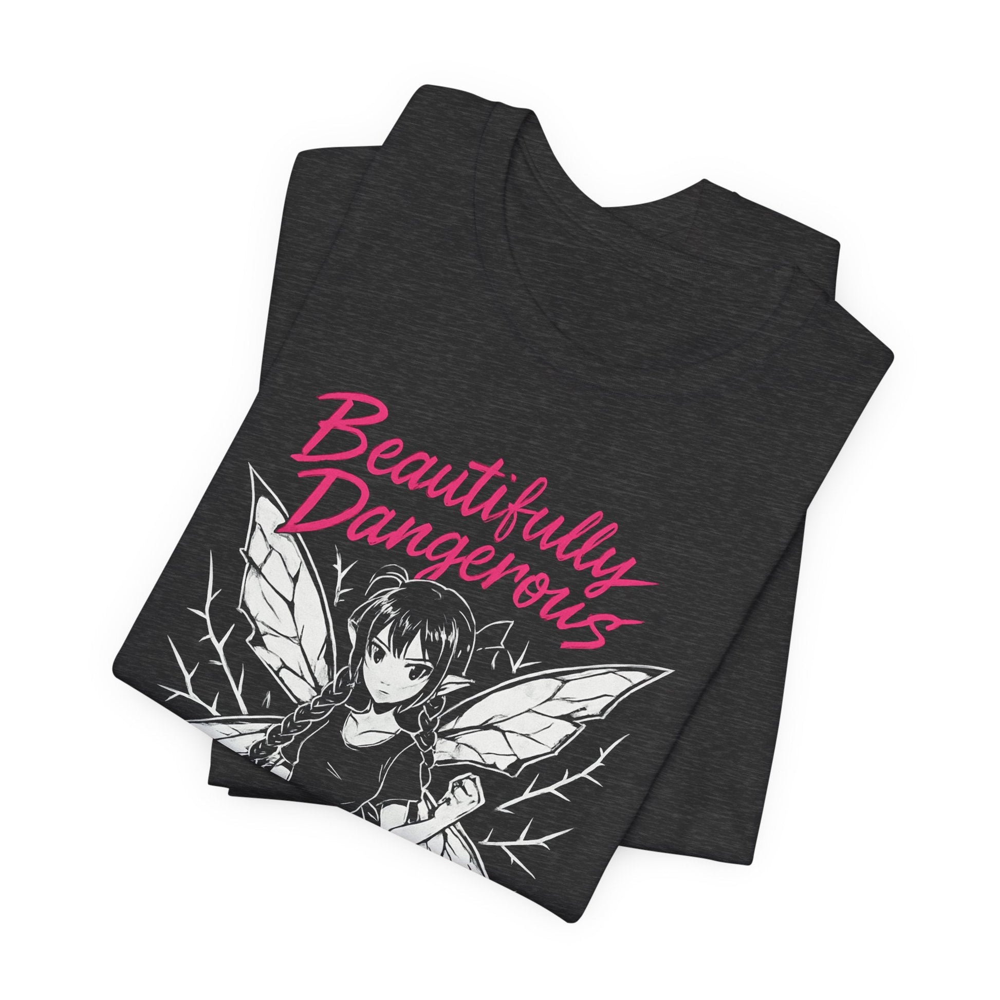 Beautifully Dangerous – Gothic Anime Fairy T-Shirt, Dark Angel Graphic Tee, Soft Rebel Aesthetic Shirt for Women - Spirit Stitch