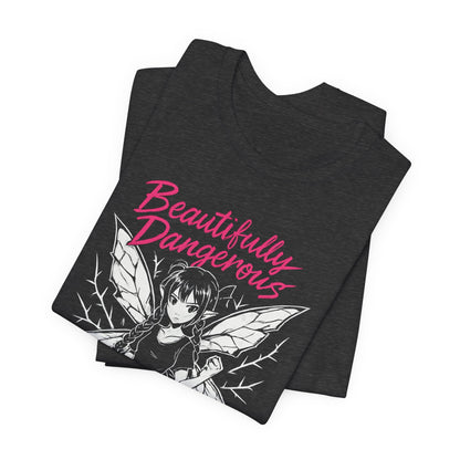 Beautifully Dangerous – Gothic Anime Fairy T-Shirt, Dark Angel Graphic Tee, Soft Rebel Aesthetic Shirt for Women - Spirit Stitch